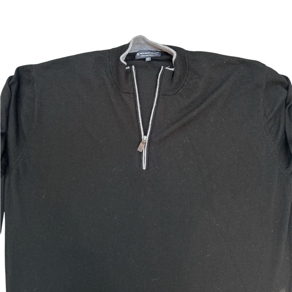 Merino Wool, Men’s Hart Schaffner Marx, size 4X Black & Gray 1/4 zip Sweater big - Picture 3 of 11